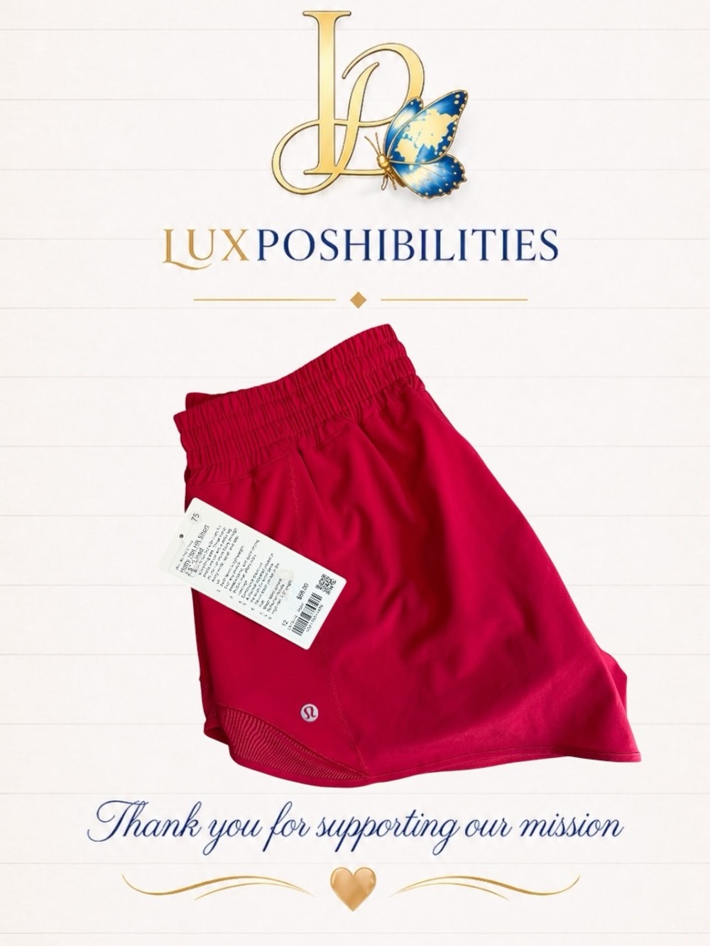 lululemon NWT size 12 HOTTY HOT 2.5 “ High-Rise Mulberry Spark